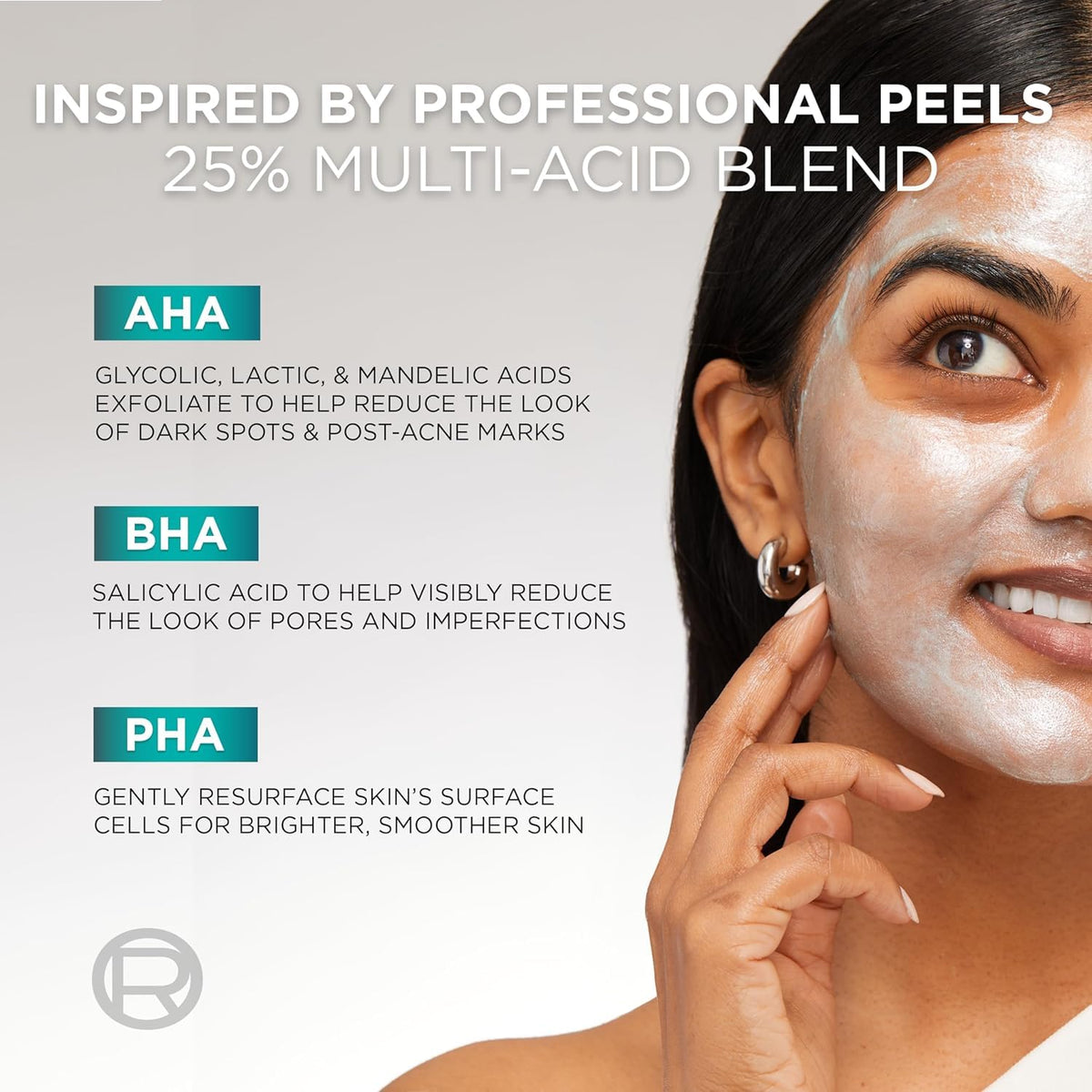L'Oreal Paris Bright Reveal Dark Spot Exfoliant Peel application on skin