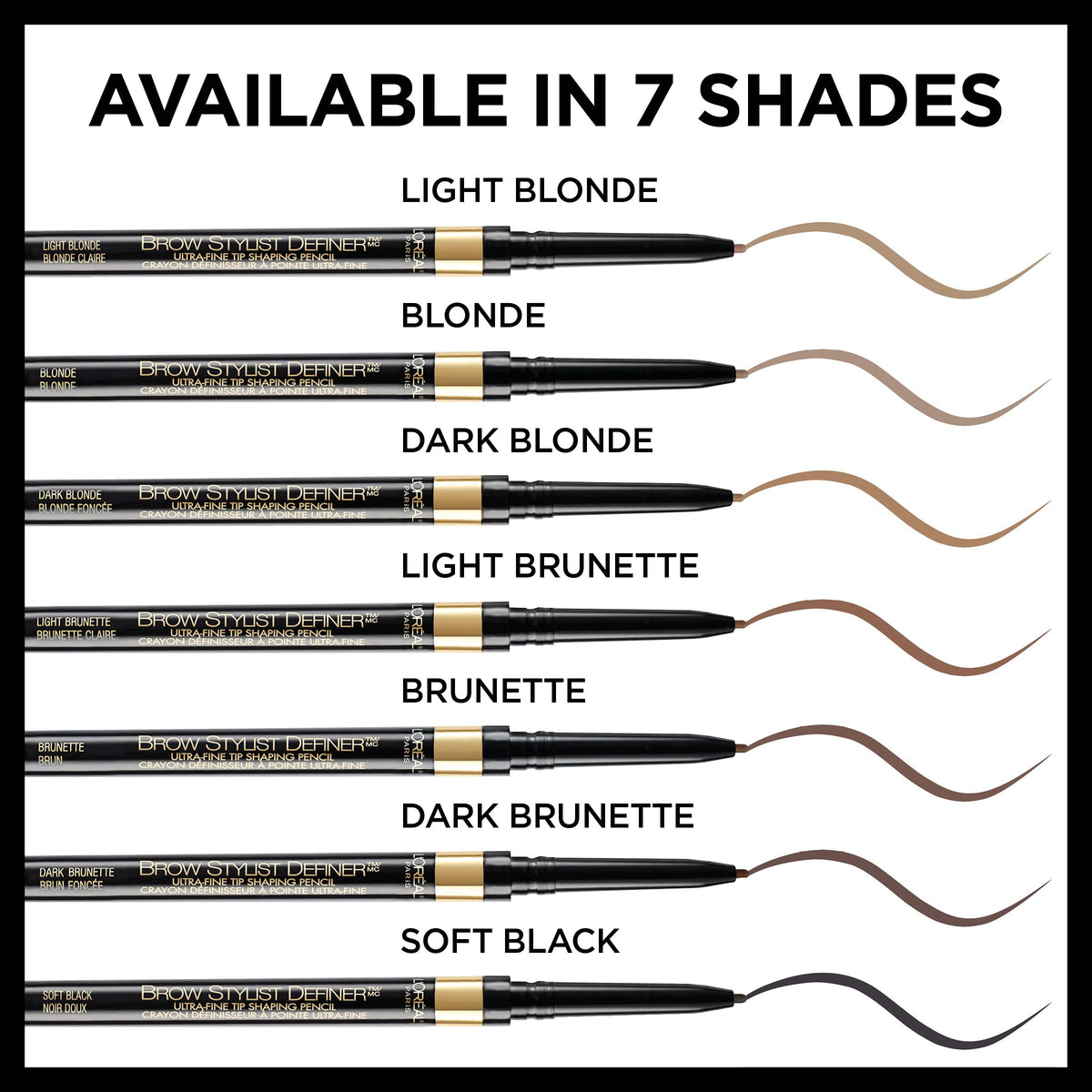 L'Oreal Paris Brow Stylist Definer pencil with makeup collection
