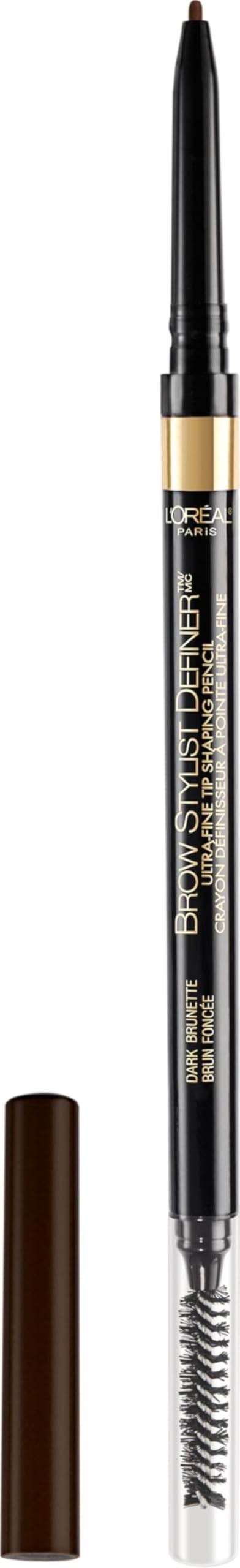 L'Oreal Paris Brow Stylist Definer Waterproof Eyebrow Pencil, Dark Brunette front view