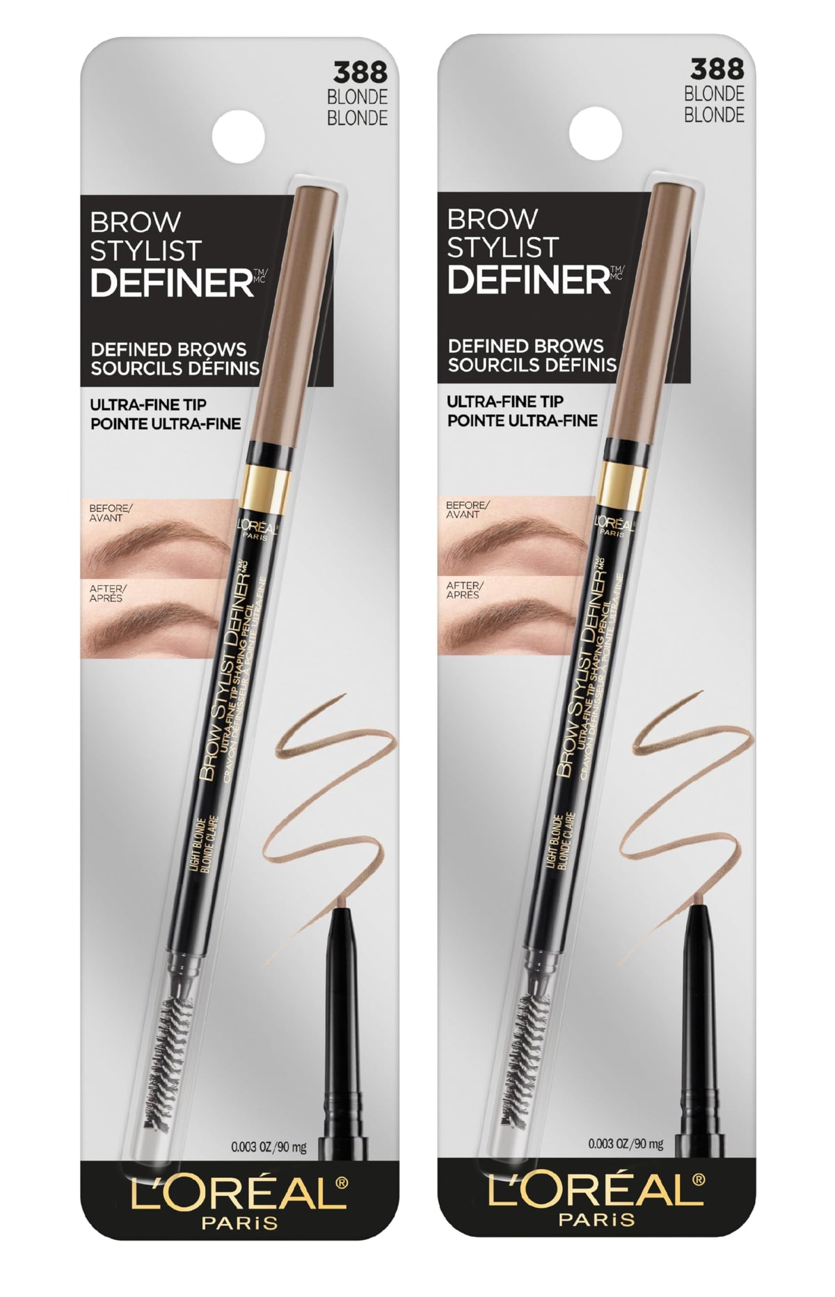 L'Oreal Paris Brow Stylist Definer Waterproof Eyebrow Pencil with spoolie brush