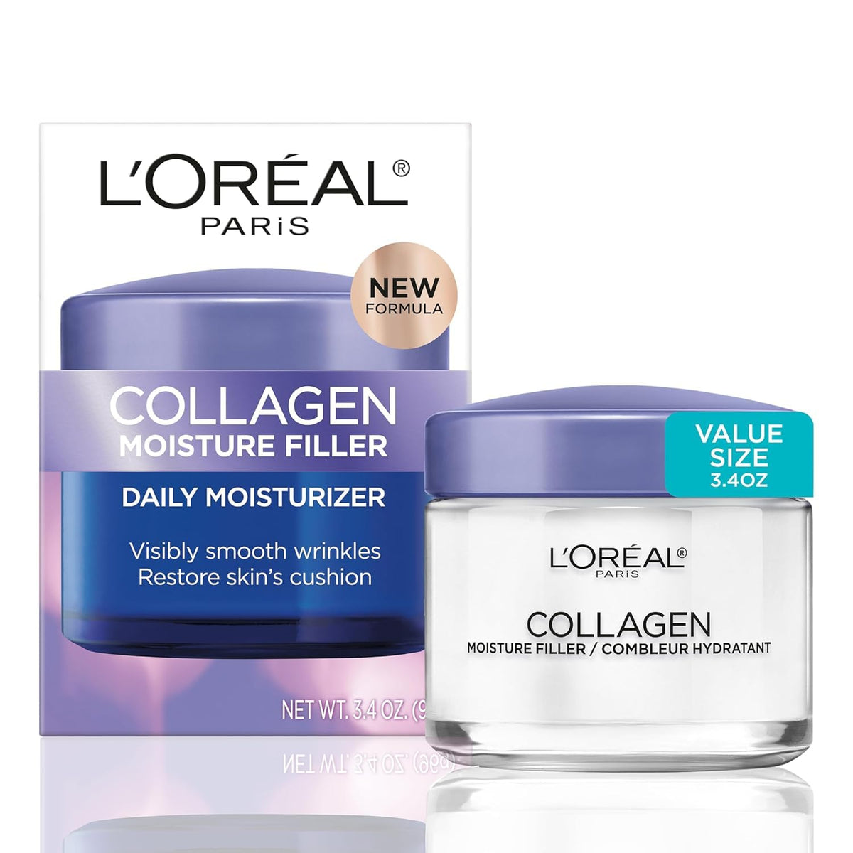 L'Oreal Paris Collagen Moisture Filler Face Cream 3.4 Oz front view