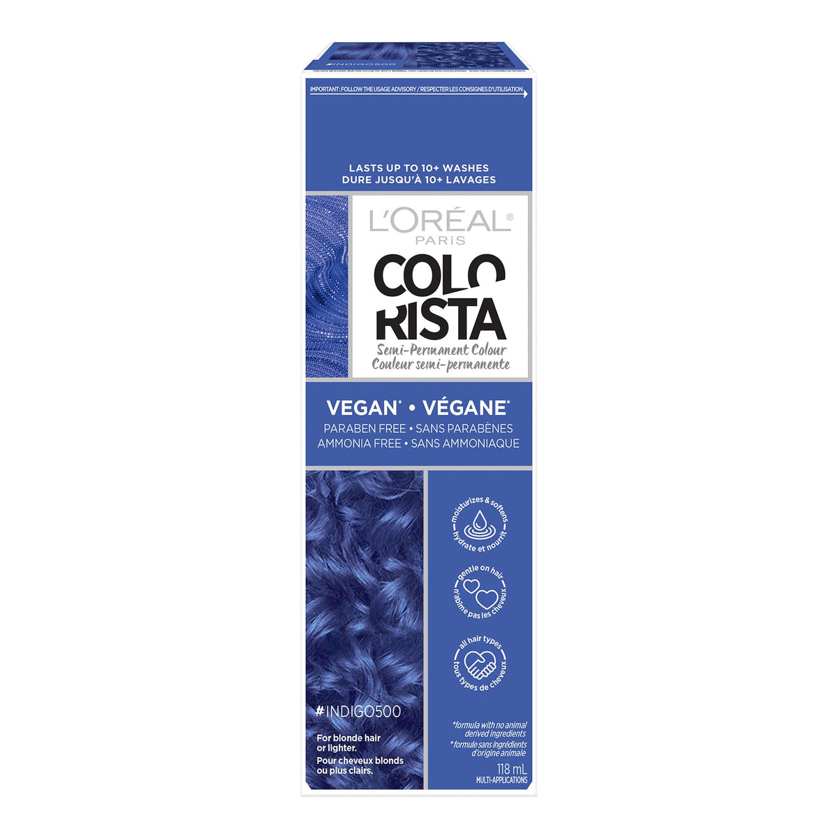 L'Oreal Paris Colorista Semi Permanent Hair Color Indigo front view