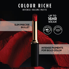 L'Oreal Paris Colour Riche Intense Volume Matte Lipstick swatch on skin