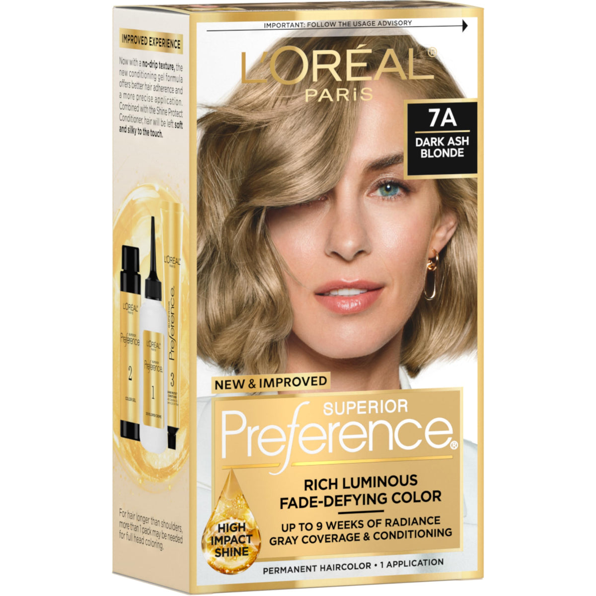 L'Oreal Paris Dark Ash Blonde Hair Colour Kit front view