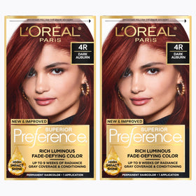 L'Oreal Paris Dark Auburn Hair Color Kit front view with packaging