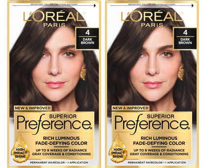 L'Oreal Paris Dark Brown Hair Color Kit front view