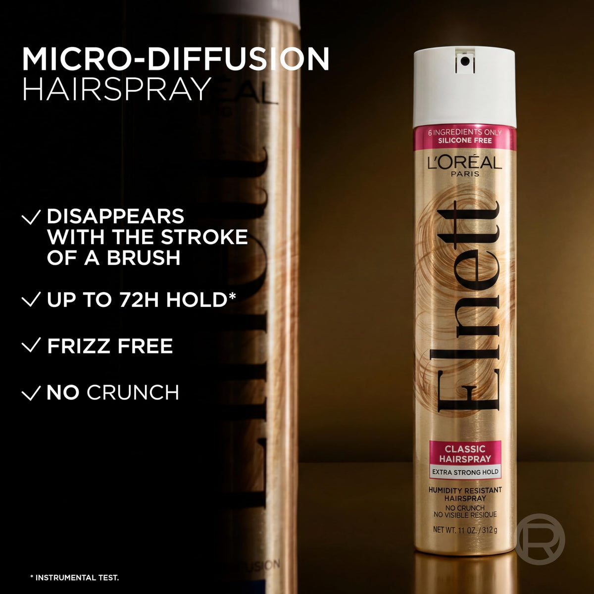L'Oreal Paris Elnett Classic Hairspray 11 oz side view