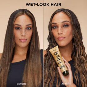 L'Oreal Paris Elnett Slick Back Styling Cream on a vanity