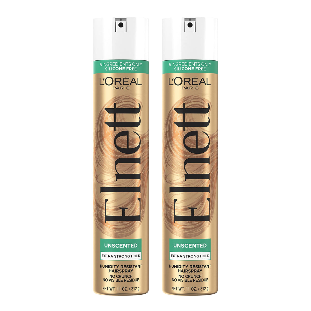L'Oreal Paris Elnett Unscented Hairspray 2 Pack front view
