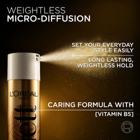 L'Oreal Paris Elnett Unscented Hairspray on a vanity