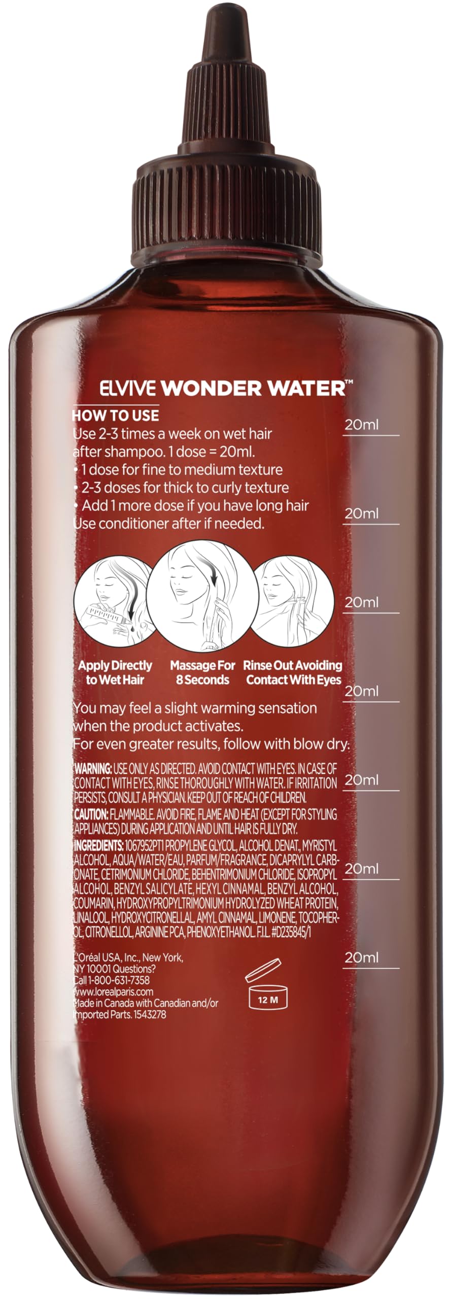 L'Oreal Paris Elvive 8 Second Wonder Water in a bathroom setting