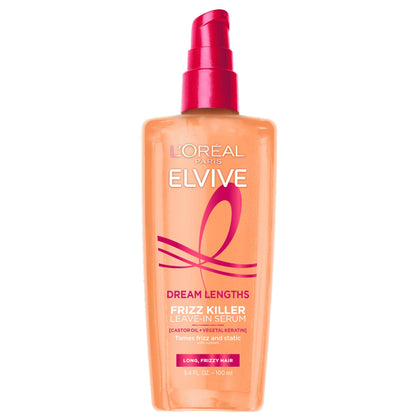 L'Oreal Paris Elvive Dream Lengths Frizz Killer Leave-In Serum 3.4 oz front view