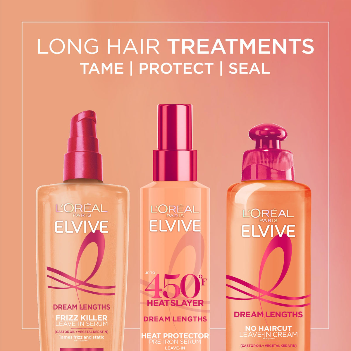 L'Oreal Paris Elvive Dream Lengths Frizz Killer Leave-In Serum 3.4 oz product close-up