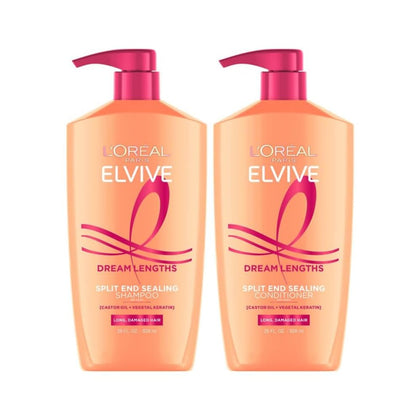 L'Oreal Paris Elvive Dream Lengths Shampoo and Conditioner Set front view