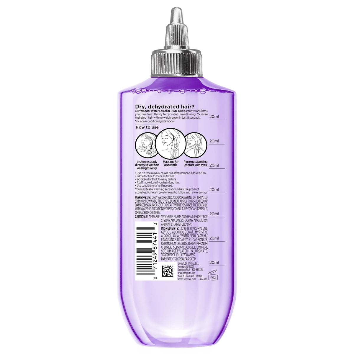 L'Oreal Paris Elvive Hyaluron Plump Wonder Water packaging and label