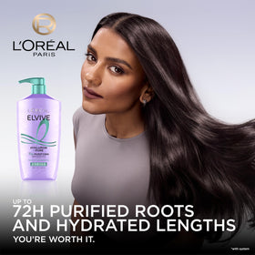 L'Oreal Paris Elvive Hyaluron + Pure Conditioner bottle close-up
