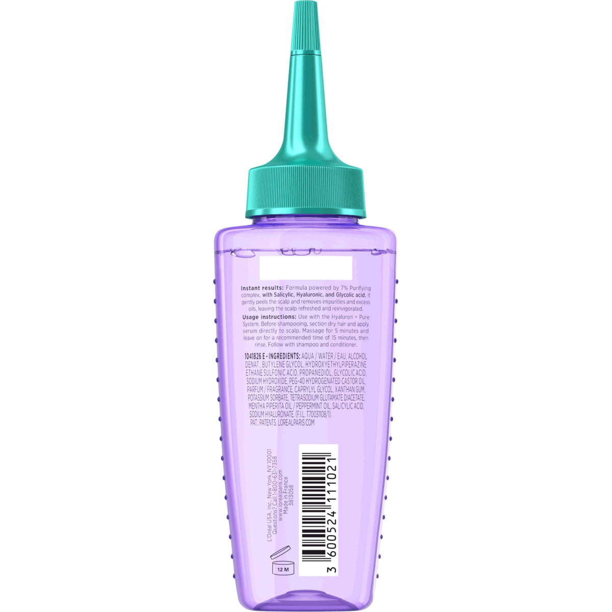 L'Oreal Paris Elvive Hyaluron + Pure Oil Erasing Scalp Serum packaging details