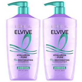 L'Oreal Paris Elvive Hyaluron + Pure Shampoo and Conditioner Set front view