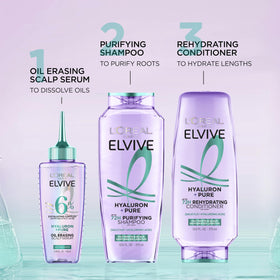 L'Oreal Paris Elvive Hyaluron + Pure Shampoo and Conditioner Set lifestyle scene
