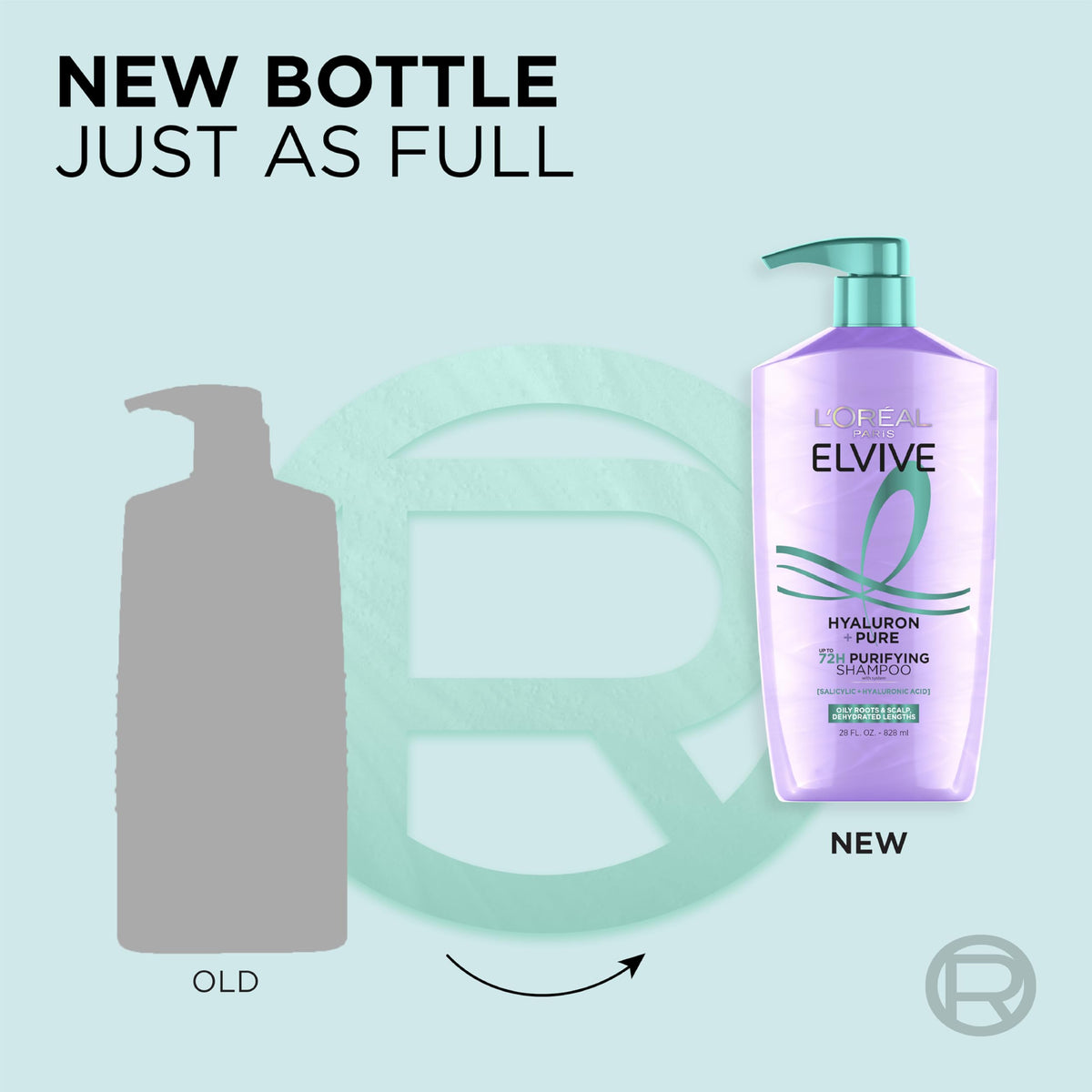 L'Oreal Paris Elvive Hyaluron + Pure Shampoo pouring into hand