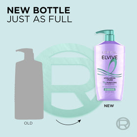L'Oreal Paris Elvive Hyaluron + Pure Shampoo pouring into hand