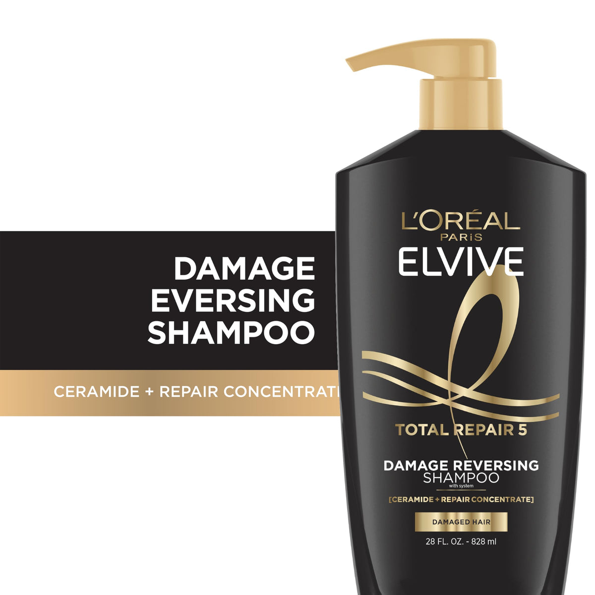 L'Oreal Paris Elvive Total Repair 5 Shampoo 28 Fl Oz back view