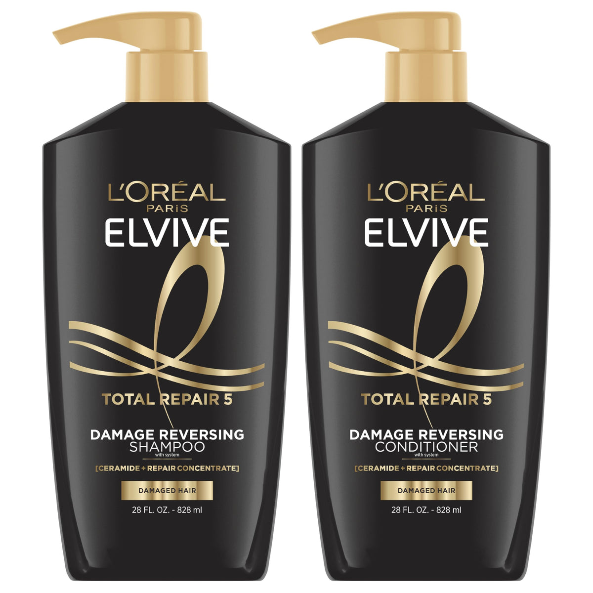 L'Oreal Paris Elvive Total Repair 5 Shampoo and Conditioner Set front view