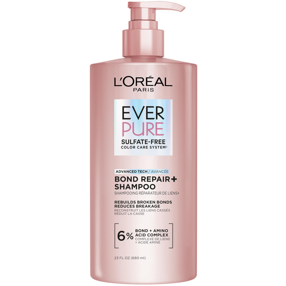 L'Oreal Paris EverPure Bond Repair+ Shampoo 23 Fl Oz front view