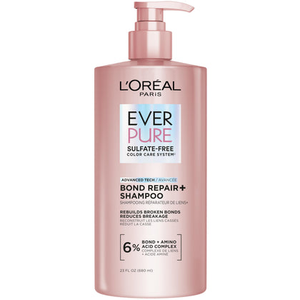 L'Oreal Paris EverPure Bond Repair+ Shampoo 23 Fl Oz front view