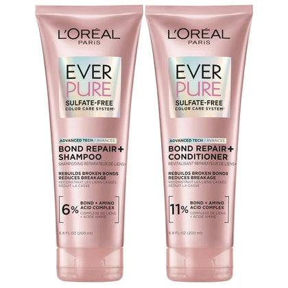 L'Oreal Paris EverPure Bond Repair+ Shampoo and Conditioner Set front view