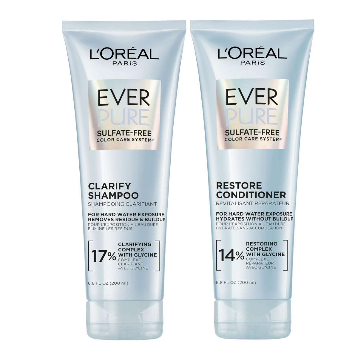 L'Oreal Paris EverPure Clarifying Shampoo and Conditioner Set front view