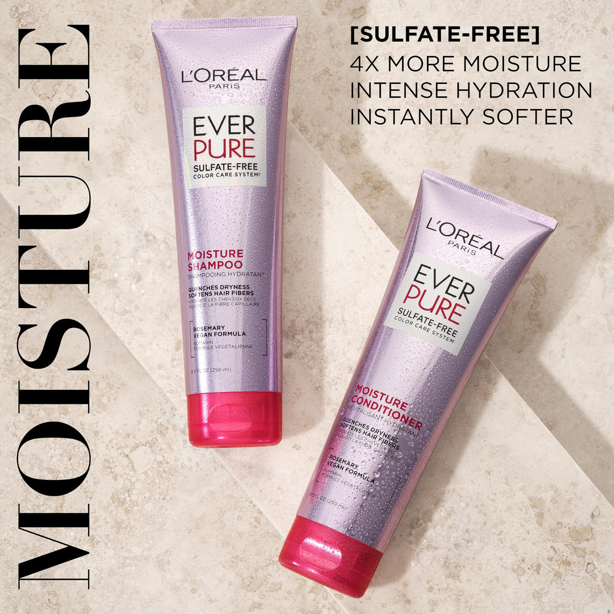 L'Oreal Paris EverPure Moisture Shampoo bottle with rosemary botanicals