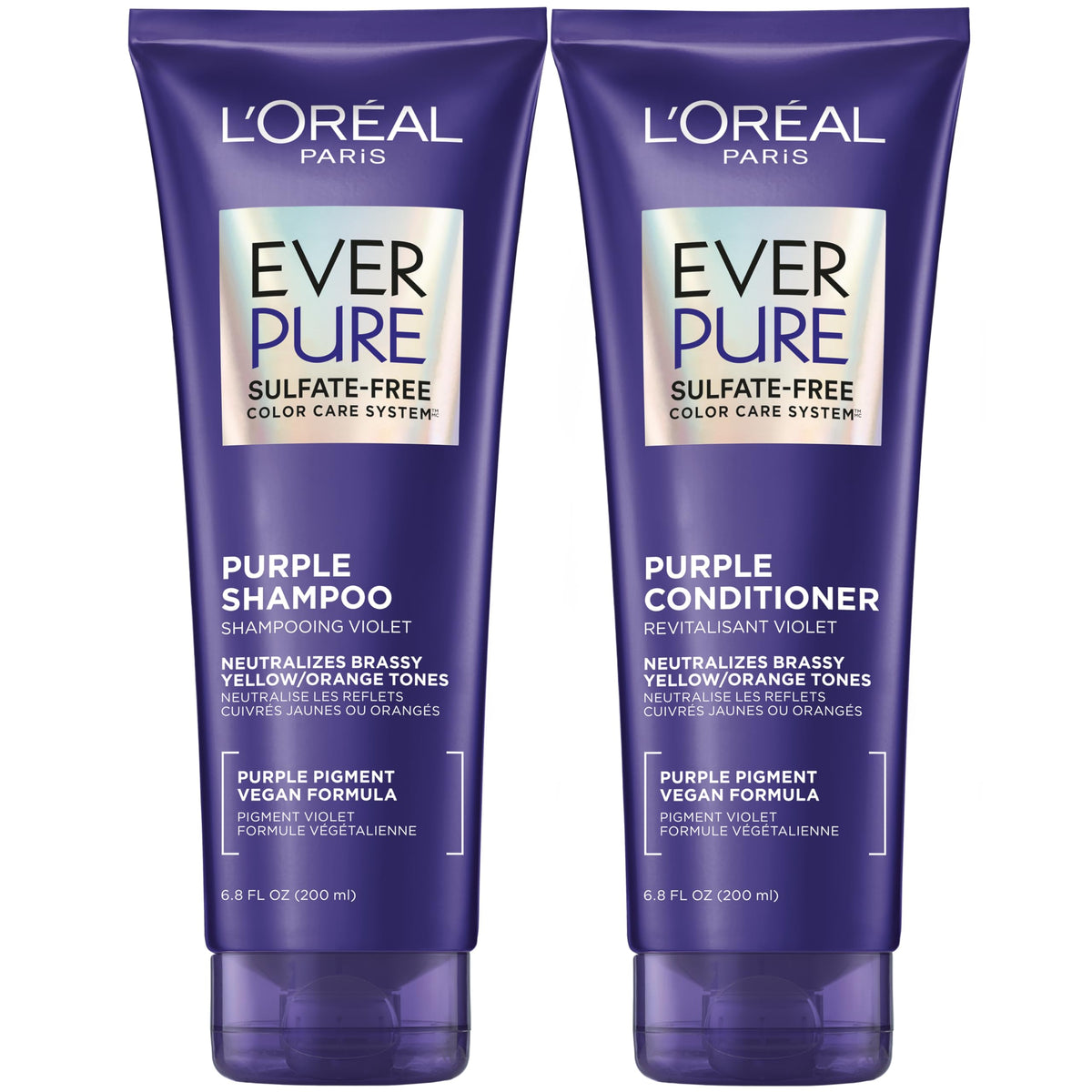L'Oreal Paris EverPure Purple Shampoo and Conditioner Set front view