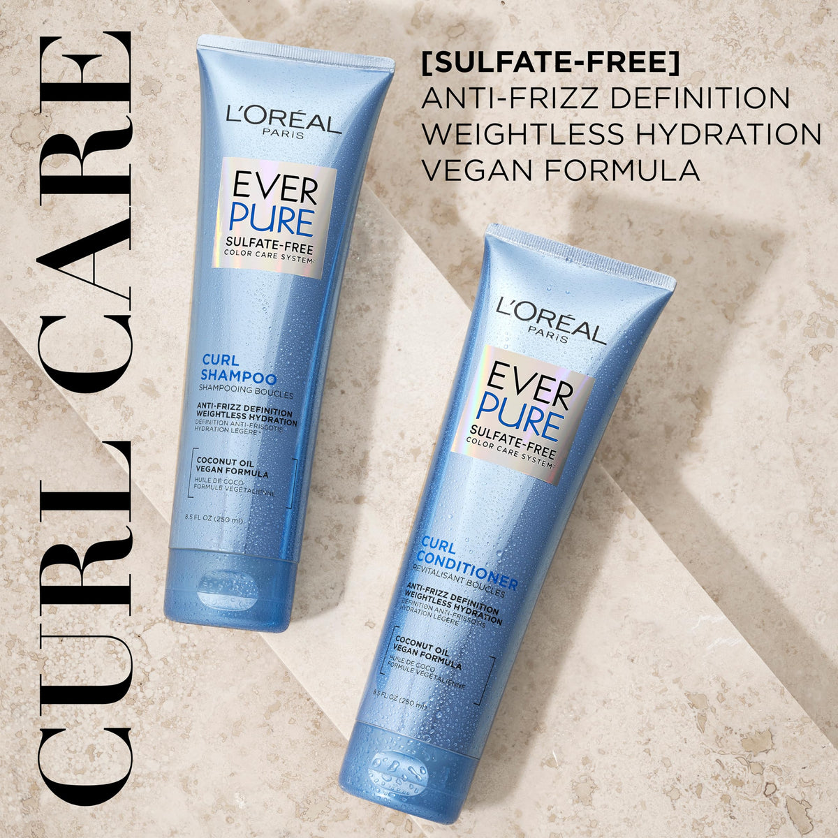 L'Oreal Paris EverPure Shampoo bottle with coconut oil ingredient