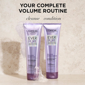 L'Oreal Paris EverPure Volume Conditioner lathering on hair