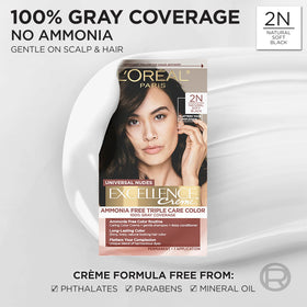 L'Oreal Paris Excellence 2N Natural Soft Black hair dye application