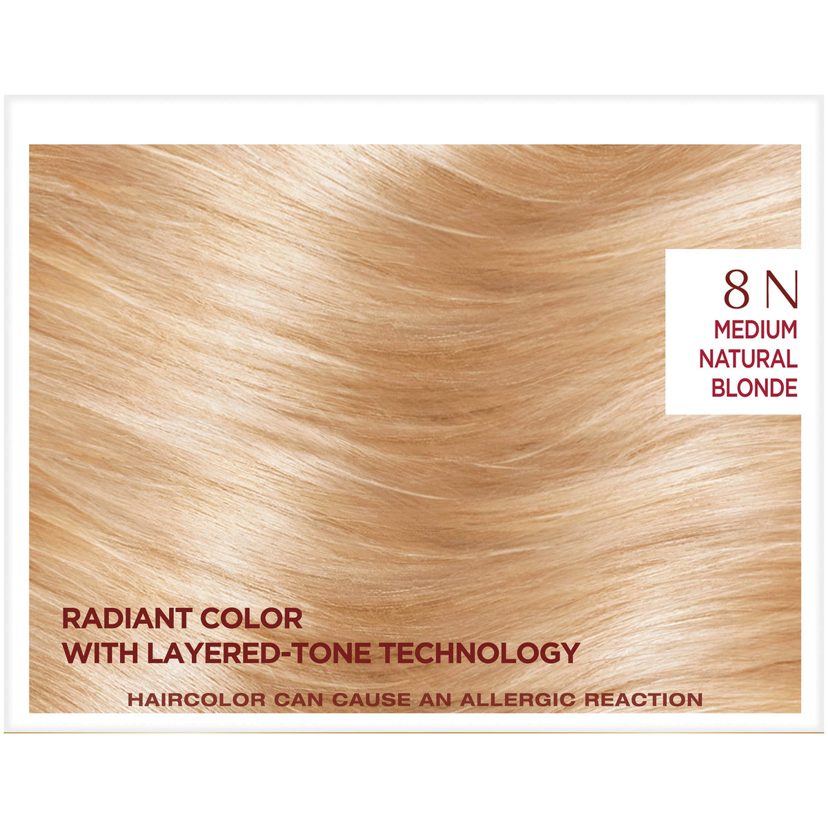 L'Oreal Paris Excellence Age Perfect Hair Color 8N Medium Natural Blonde results on hair