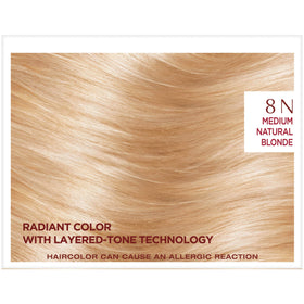 L'Oreal Paris Excellence Age Perfect Hair Color 8N Medium Natural Blonde results on hair