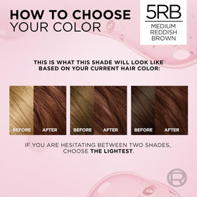 L'Oreal Paris Excellence Crème 5RB swatch on hair