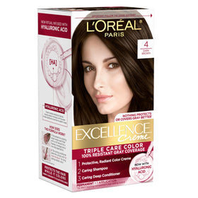 L'Oreal Paris Excellence Crème Hair Dye 4 Dark Brown packaging front view