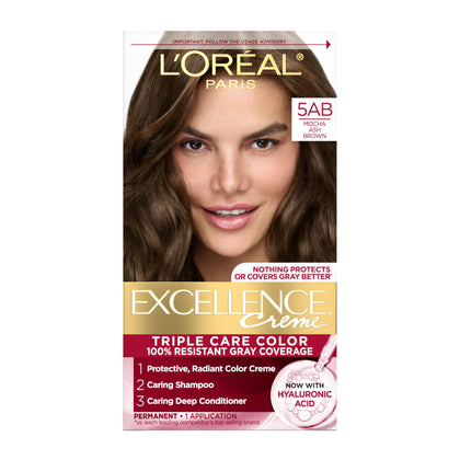 L'Oreal Paris Excellence Crème Hair Dye 5AB Mocha Ash Brown front view