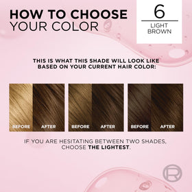 L'Oreal Paris Excellence Crème Hair Dye 6 Light Brown shade comparison