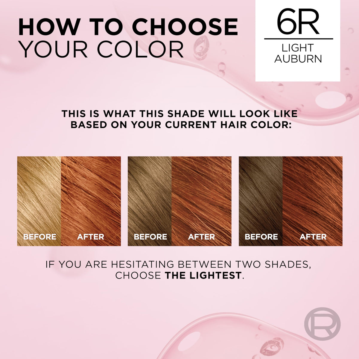 L'Oreal Paris Excellence Crème Hair Dye 6R Light Auburn swatch