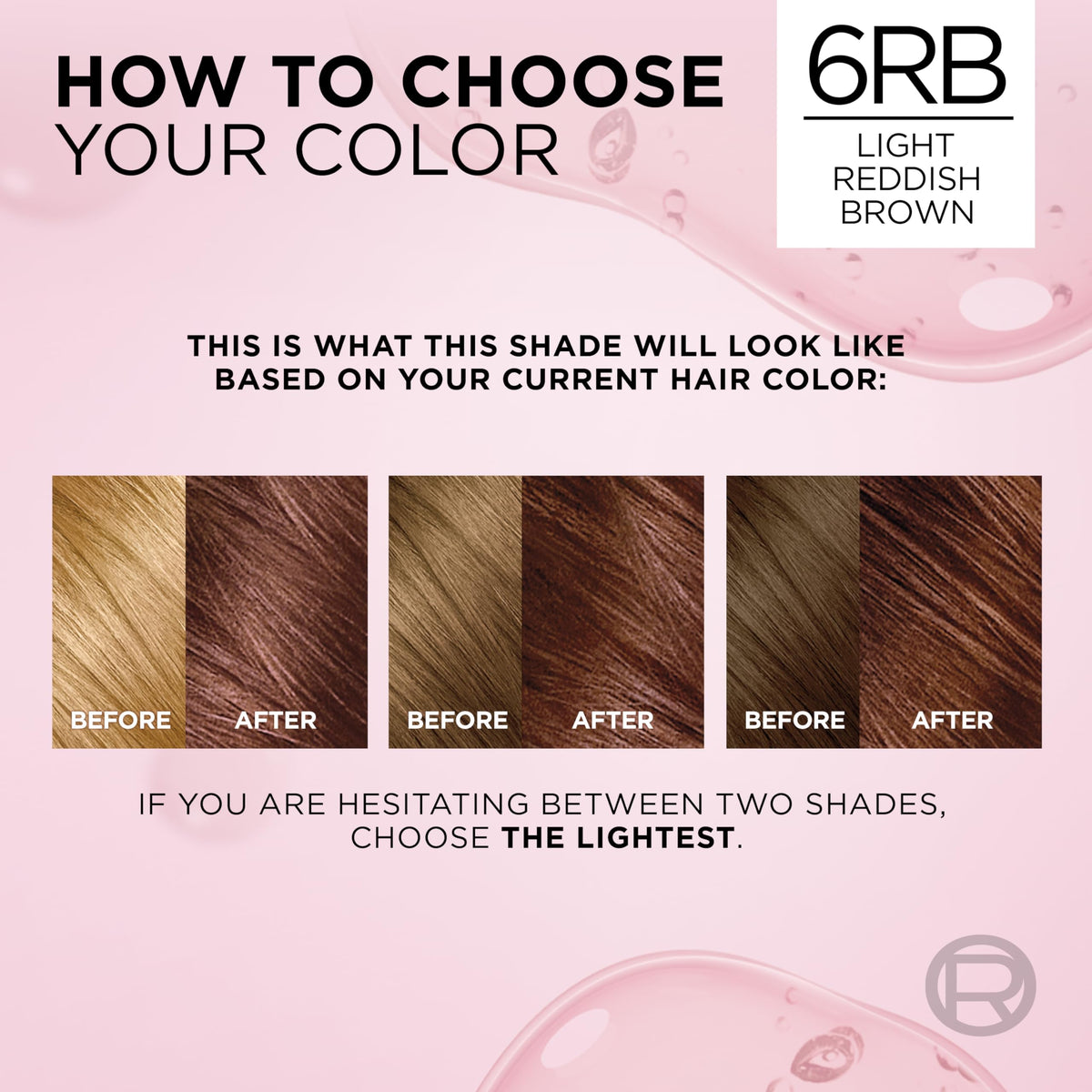 L'Oreal Paris Excellence Crème Hair Dye 6RB results on hair