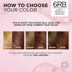 L'Oreal Paris Excellence Crème Hair Dye 6RB results on hair