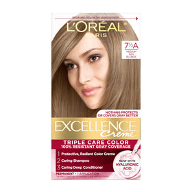 L'Oreal Paris Excellence Crème Hair Dye 7.5A Medium Ash Blonde front view