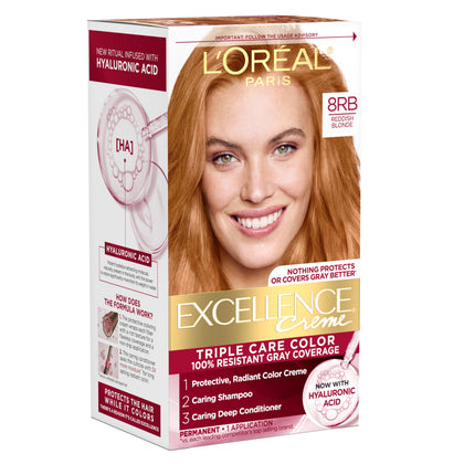 L'Oreal Paris Excellence Crème Hair Dye 8RB Reddish Blonde front view