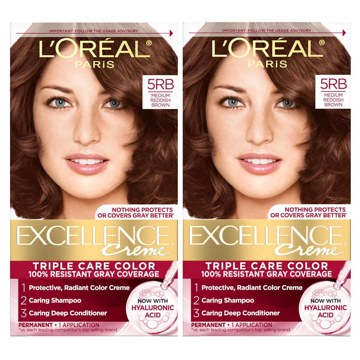 L'Oreal Paris Excellence Crème Permanent Hair Dye 5RB front view