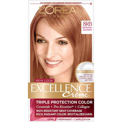 L'Oreal Paris Excellence Triple Protection Color Creme 8RB front view