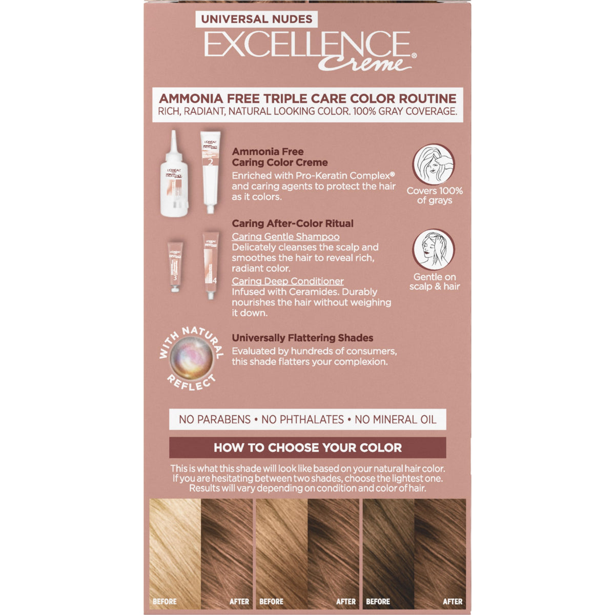 L'Oreal Paris Excellence Universal Nudes 7N Dark Blonde Hair Color texture